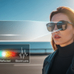 How do sunglasses block light physics behind it