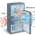 How does a refrigerator use thermodynamics