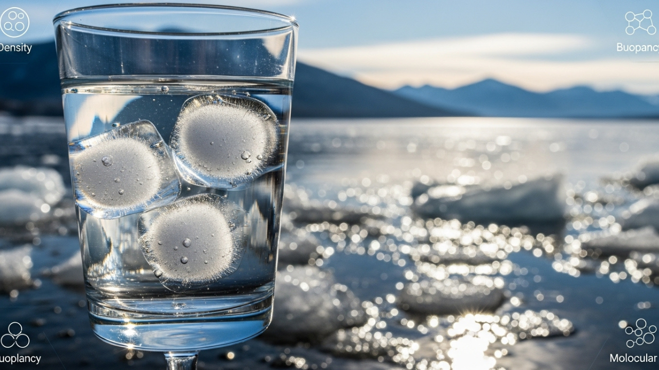 Why does ice float in water physics explained
